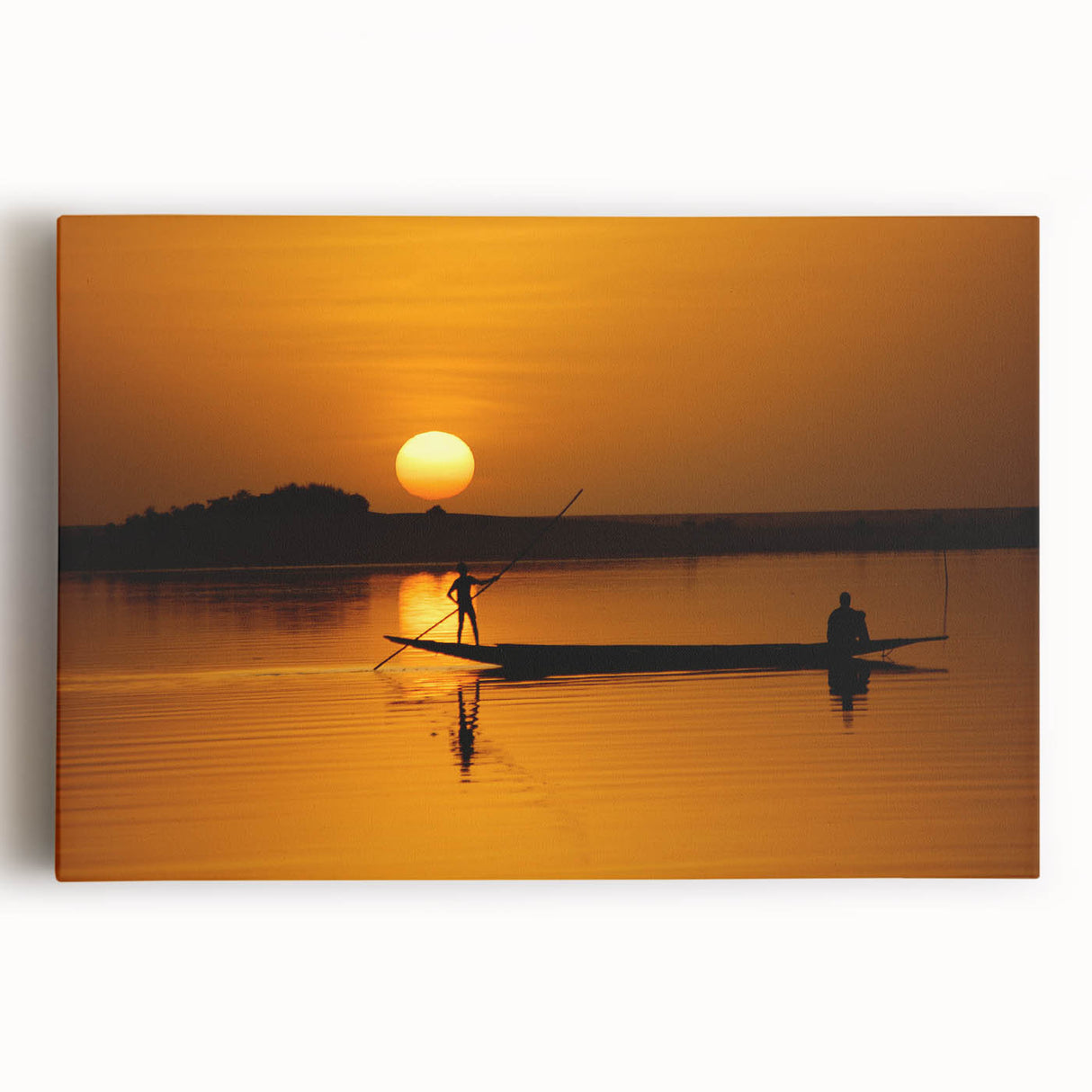 Black and white stretched canvas depicting a Mali landscape, ideal for kitchen wall art.