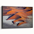 Black and white framed canvas featuring a Namibian landscape, ideal for bedroom wall decor.