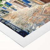 Art deco poster featuring a vibrant scene of Tunisia on a rolled canvas, ideal for dining room wall art.