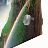 Large abstract wall art depicting Zambia scenery in acrylic glass, featuring earthy tones, ideal for dining room decor.