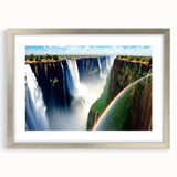 Textured art print depicting an abstract African scenery in earth tones on a framed canvas, ideal for bedroom decor.