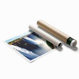 Extra large rolled print of a Zambian scenery with vibrant floral elements.