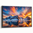 Black and white framed canvas of an Antarctic landscape, ideal for bedroom wall art.