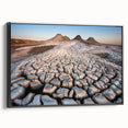 Black and white landscape art painting of a serene Azerbaijani scenery on a framed canvas, ideal for bedroom decor.