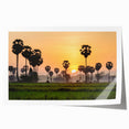 Extra large rolled print featuring a serene Cambodian landscape with lush greenery and flowers.