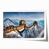 Extra large rolled print of the Great Wall of China in muted earth tones, ideal for art wall dining room.