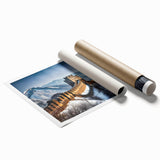 Extra large rolled print of the Great Wall of China in muted earth tones, ideal for classy bathroom wall art.