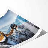 Extra large wall art featuring a line art of flowers with subtle pastel shades on a rolled print.