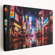 Large canvas print of Shanghai skyline in muted gray and blue tones, ideal for kitchen wall art.