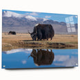 Acrylic print of a Tibetan landscape in muted earth tones, ideal for dining room decor.