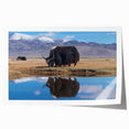 Rolled print of a Tibetan landscape in muted earth tones, ideal for art wall dining room.