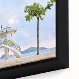 Black wall art featuring a textured Hong Kong skyline in vibrant colors on a framed canvas, ideal for living room decor.