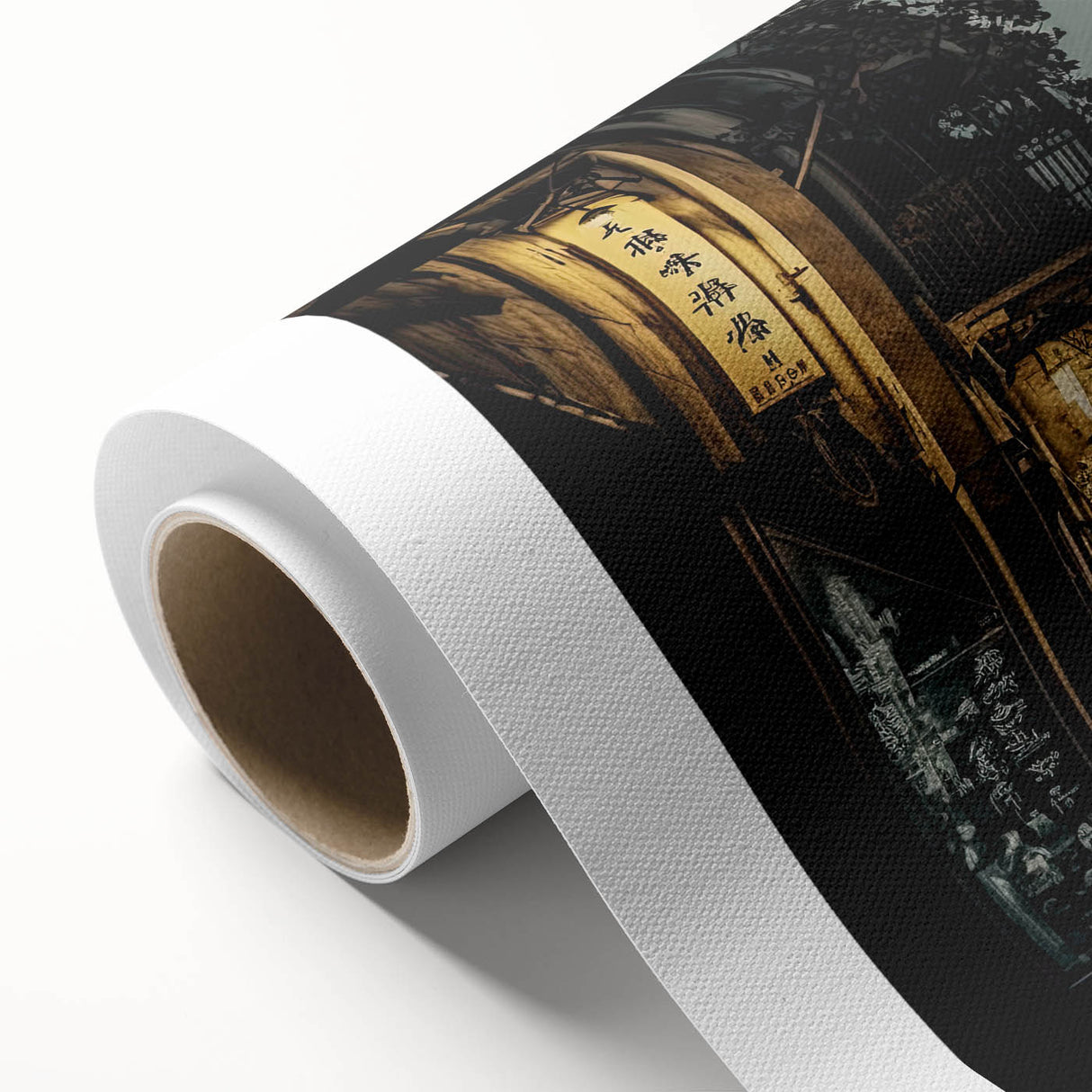 Art deco poster of Kyoto scenery in soft pastel shades on rolled canvas, ideal for nursery wall art.