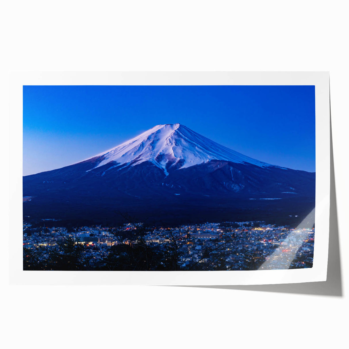 Japanese cherry blossom scene in soft pink and white hues on rolled canvas, ideal for dining room wall art.