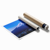Extra large rolled print of a serene Japanese garden with soft pink cherry blossoms and a calm pond.