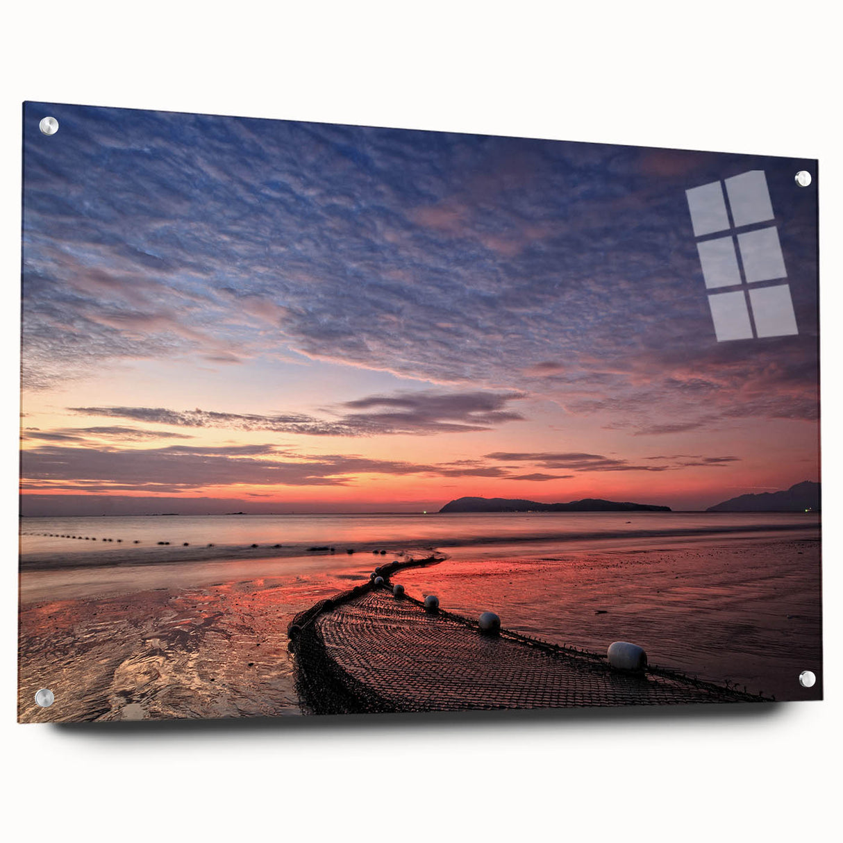 Acrylic print of a large abstract depiction of a Malaysian landscape in earth tones.