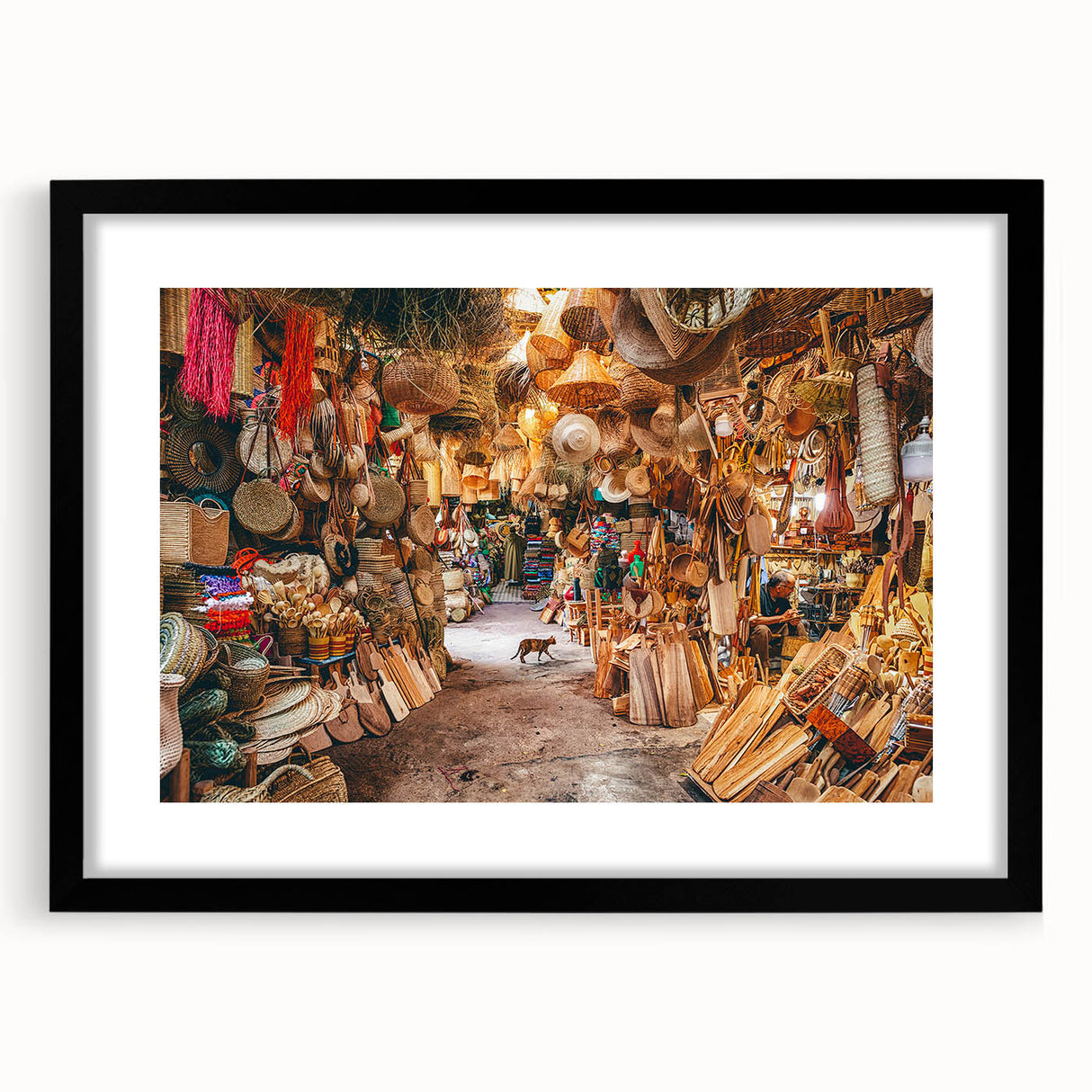 Extra large textured abstract art print of colorful Singapore scenery in a black frame, ideal for living room decor.