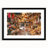 Extra large textured abstract art print of colorful Singapore scenery in a black frame, ideal for living room decor.