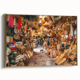 Framed canvas featuring a vintage-style Singapore landscape in muted gold and black tones, ideal for bedroom wall art.