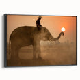 Black and white framed canvas featuring a vintage-style landscape of Sri Lankan scenery, ideal for bedroom decor.