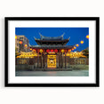 Extra large, textured abstract art print depicting vibrant, colorful scenery, framed in black, ideal for living room decor.