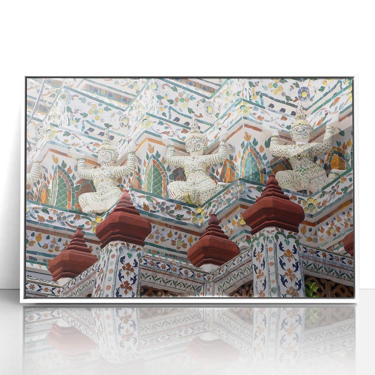 Acrylic print of Bangkok skyline in art deco style with pastel hues, ideal for modern art wall decor.