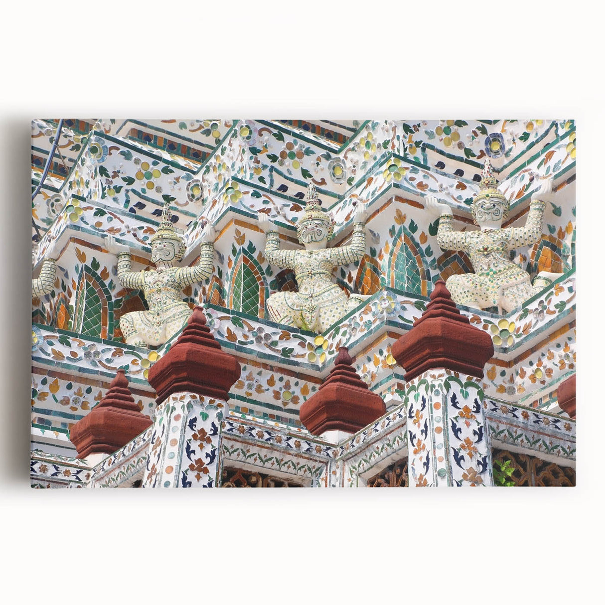 Black and white large art canvas of Bangkok skyline, ideal for kitchen wall art.