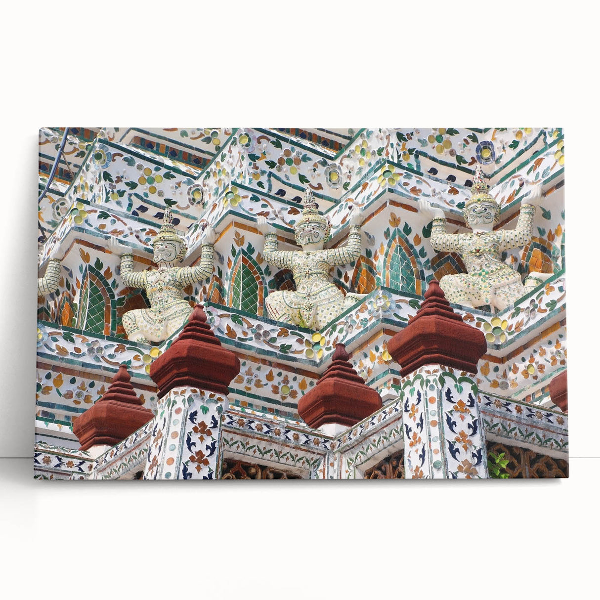 Black and white stretched canvas of Bangkok cityscape, ideal for kitchen wall art or bedroom ambiance.
