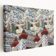 Large canvas print of Bangkok skyline in muted earth tones, suitable for kitchen wall art.