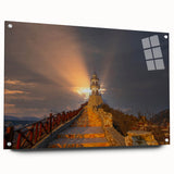 Large abstract wall art depicting a Turkish landscape in muted earth tones on acrylic glass, ideal for dining room decor.