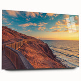 Large abstract depiction of Adelaide scenery on acrylic glass, with vibrant blue and green tones.