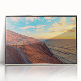 Art deco poster of Adelaide skyline in silver acrylic frame, with subdued colors, ideal for modern art wall decor.