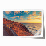 Extra large rolled print of Adelaide scenery with floral accents in muted green and blue tones.