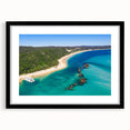 Extra large framed print of an abstract Brisbane skyline with vibrant, textured colors, ideal for living room decor.