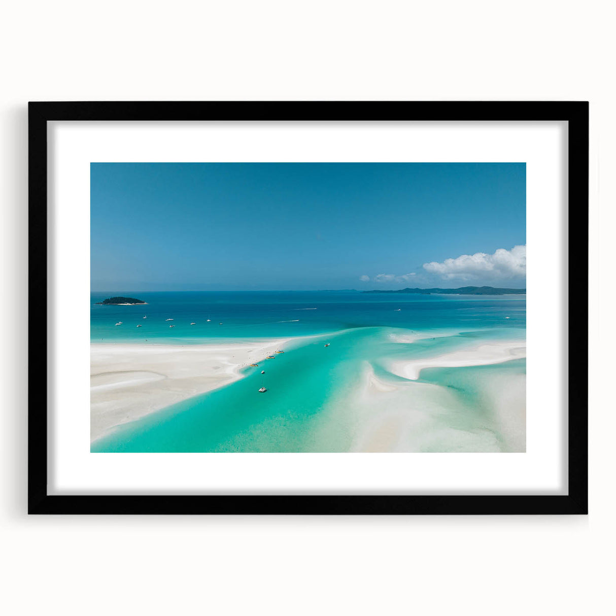 Extra large framed wall art depicting an abstract, colorful interpretation of the Great Barrier Reef.