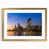 Abstract art print of Queensland scenery in muted earth tones on a framed canvas, suitable for dining room decor.
