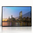 Large abstract wall art depicting Queensland, Australia, in muted earth tones on a framed acrylic.