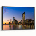 Black and white framed canvas depicting a Queensland landscape, ideal for bedroom wall decor.