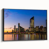 Black and white framed canvas depicting a Queensland landscape, ideal for bedroom wall decor.