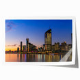 Scenic Queensland landscape on rolled print, featuring vibrant green and blue tones, ideal for art wall dining room.