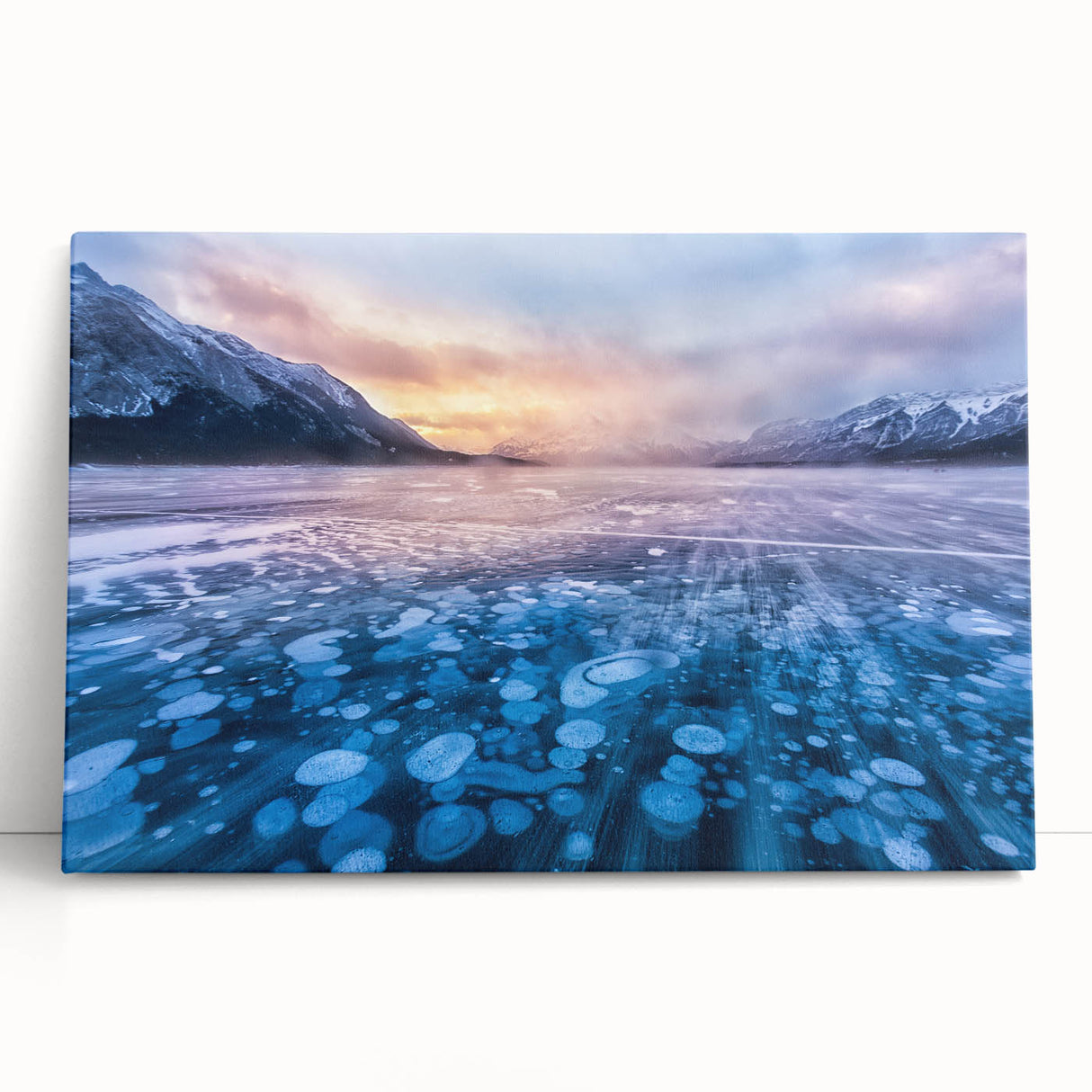Black and white photograph of Alberta scenery on stretched canvas, ideal for kitchen wall art or bedroom ambiance.