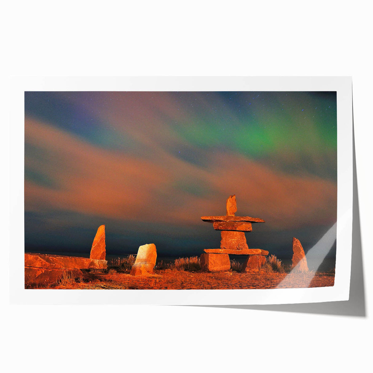 Extra large rolled print of Manitoba scenery with vibrant green and blue tones, suitable for art wall dining room.