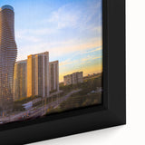 Black wall art featuring a textured, colorful abstract design on a framed canvas, ideal for living room decor.