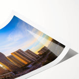 Extra large wall art featuring line art flowers in muted earth tones on a rolled canvas.