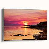 Landscape art painting of Prince Edward, Canada on framed canvas, featuring vibrant colors against a black backdrop.