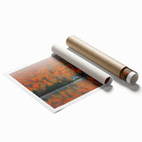 Extra large rolled print of Quebec scenery with vibrant floral elements, suitable for classy bathroom wall art.