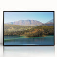 Large abstract wall art depicting Yukon scenery in muted earth tones on a framed acrylic, suitable for modern art wall decor.