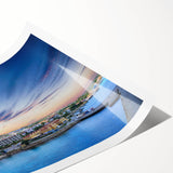 Extra large wall art featuring line art flowers in muted pastel shades on a rolled canvas, ideal for large living room decor.