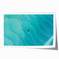 Extra large rolled print of a Caribbean beach scene with vibrant blue ocean and sky, ideal for art wall dining room decor.