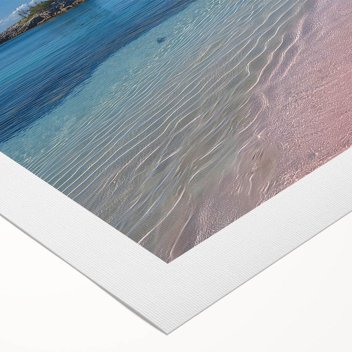 Art deco poster featuring a vibrant Caribbean scenery on rolled canvas, suitable for dining room wall art.